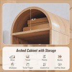 67” Tall Arched Bathroom Storage Cabinet