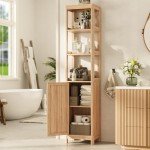 68'' Tall Narrow Storage Cabinet with Adjustable Shelves