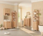68'' Tall Narrow Storage Cabinet with Adjustable Shelves