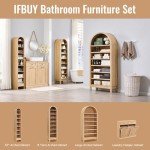 67” Tall Arched Bathroom Storage Cabinet