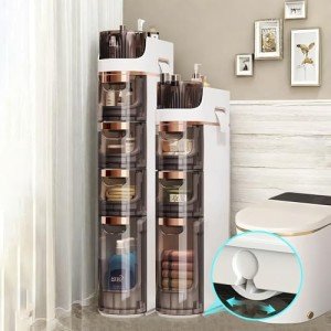4-Tier Slim Rolling Bathroom Storage Cabinet