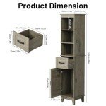 Seeday Tall Bathroom Storage Cabinet with Drawer