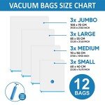 12 Vacuum Storage Bags with Hand Pump - Space Saver