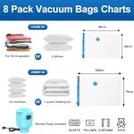8-Pack Vacuum Storage Bags with Electric Pump