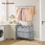 Tajsoon 3-Section Rolling Laundry Sorter with Rack