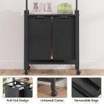 Rolling Laundry Sorter with Hanging Bar and Wheels