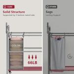 Tajsoon 3-Section Rolling Laundry Sorter with Rack