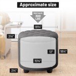 Round Storage Ottoman with Lid - Dark Gray