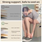 Collapsible Fabric Ottoman Storage Seat - Camel Brown