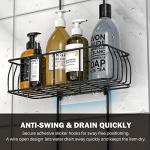 Matte Black Hanging Shower Caddy with Hooks