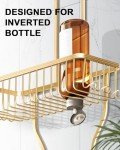 Gold Shower Caddy Hanging Organizer with Hooks