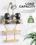 Gold Shower Caddy Hanging Organizer with Hooks
