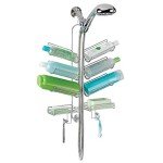Verona Collection Steel Hanging Shower Caddy - Silver