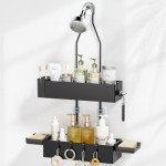 Rustproof Hanging Shower Caddy with Holders - Black