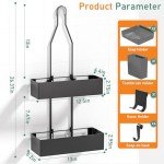 Rustproof Hanging Shower Caddy with Holders - Black