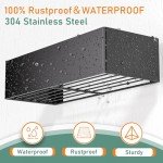 Rustproof Hanging Shower Caddy with Holders - Black