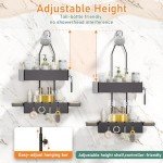 Rustproof Hanging Shower Caddy with Holders - Black