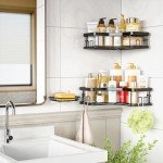 MAXIFFE 3-Pack Corner Shower Caddy Organizers - Black