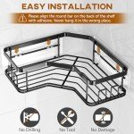 MAXIFFE 3-Pack Corner Shower Caddy Organizers - Black