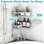 3-Pack Corner Shower Caddy with Hooks