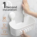 Suction Cup Shower Caddy - Removable Bathroom Organizer