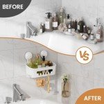 Suction Cup Shower Caddy - Removable Bathroom Organizer