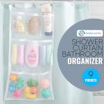 9-Pocket Shower Curtain Organizer for Home Essentials