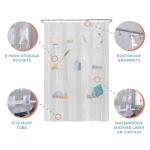Clear Shower Curtain Liner with Storage Pockets