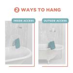 Clear Shower Curtain Liner with Storage Pockets