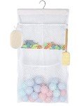 Multifunctional Hanging Bath Toy Organizer - White