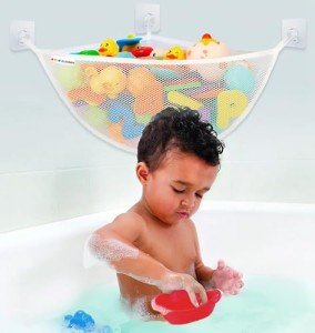 Kids Bath Toy Corner Storage Net with Hooks