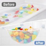 Kids Bath Toy Corner Storage Net with Hooks