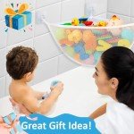 Kids Bath Toy Corner Storage Net with Hooks