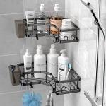 2 Pack Corner Shower Caddy with Adhesive Hooks