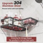 Youvip Adhesive Wall-Mounted Shower Caddy Set - Black