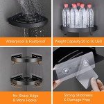 Adhesive Corner Shower Caddy Organizer with Hooks - 2 Pack