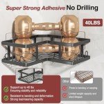 Youvip Adhesive Wall-Mounted Shower Caddy Set - Black