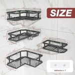 Youvip Adhesive Wall-Mounted Shower Caddy Set - Black