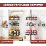 Youvip Adhesive Wall-Mounted Shower Caddy Set - Black