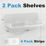 Kawfle No-Drill Acrylic Shower Caddy, 2 Pack