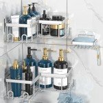 Wall-Mounted Corner Shower Caddy with Soap Holder