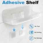 Kawfle No-Drill Acrylic Shower Caddy, 2 Pack