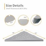 Brushed Nickel Corner Shower Shelf – 2 Pack