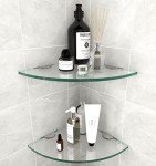 2 Pack Wall-Mounted Glass Corner Shelves