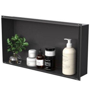 Black Stainless Steel Shower Niche - 24" x 12