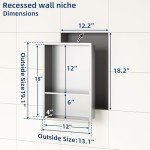 Brushed Stainless Steel Double Shelf Shower Niche