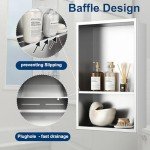 Brushed Stainless Steel Double Shelf Shower Niche