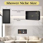 Black Stainless Steel Shower Niche - 24" x 12