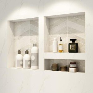 Dual Shower Niche Set for Bathroom Organization