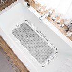 Extra Long Non-Slip Bathtub Mat with Drain Holes